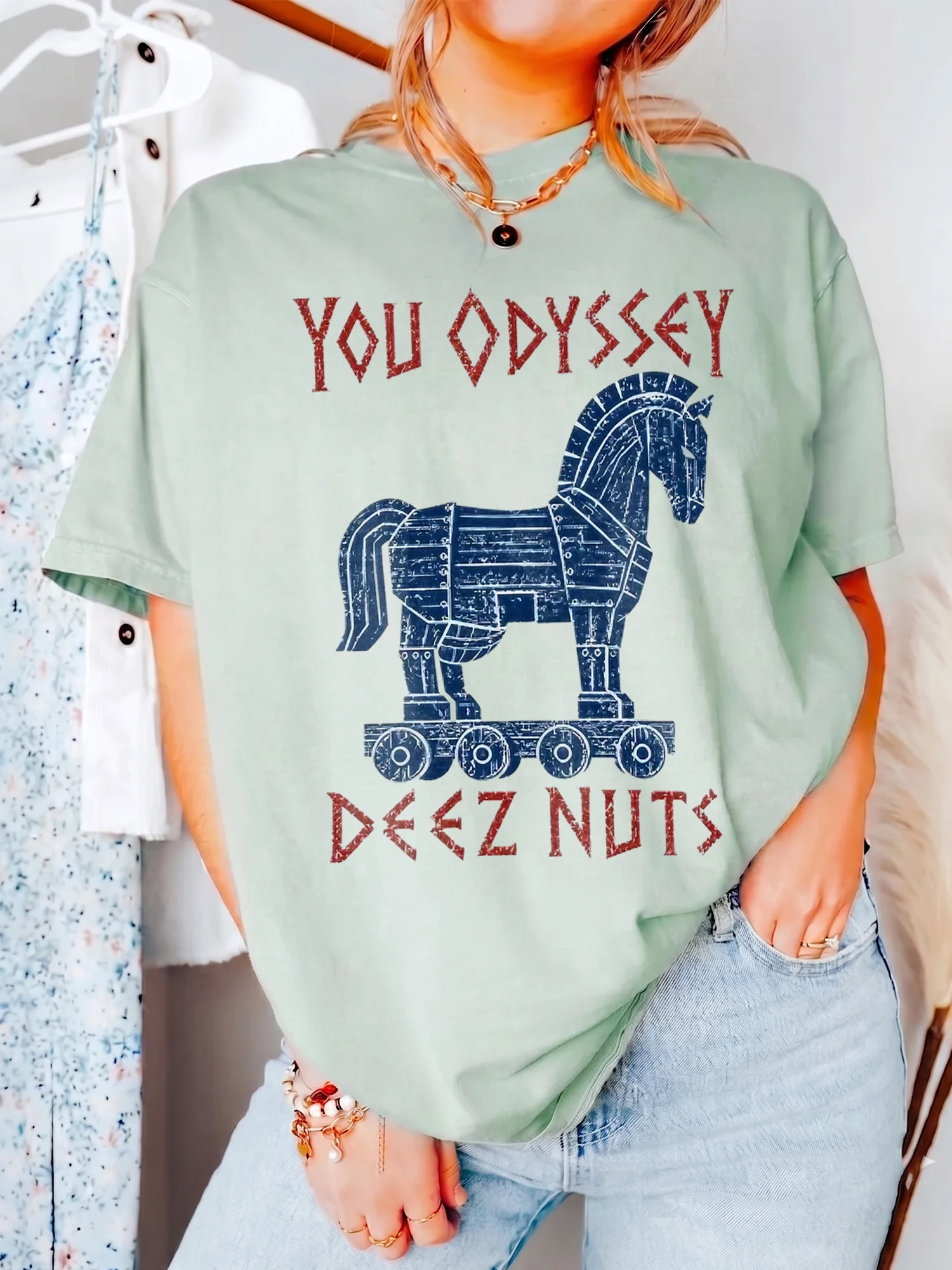You Odyssey Deez Nuts Funny Greek Mythology Pun Graphic Tee for Men and Women