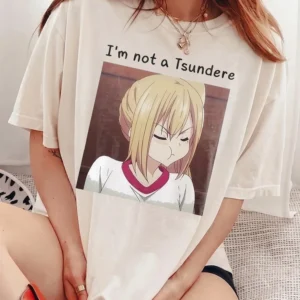 I'm Not a Tsundere Anime Graphic Tee Funny Otaku Shirt for Manga Fans
