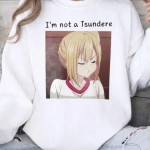 I'm Not a Tsundere Anime Graphic Tee Funny Otaku Shirt for Manga Fans