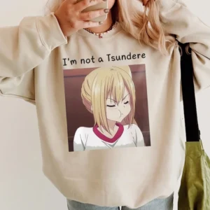 I'm Not a Tsundere Anime Graphic Tee Funny Otaku Shirt for Manga Fans