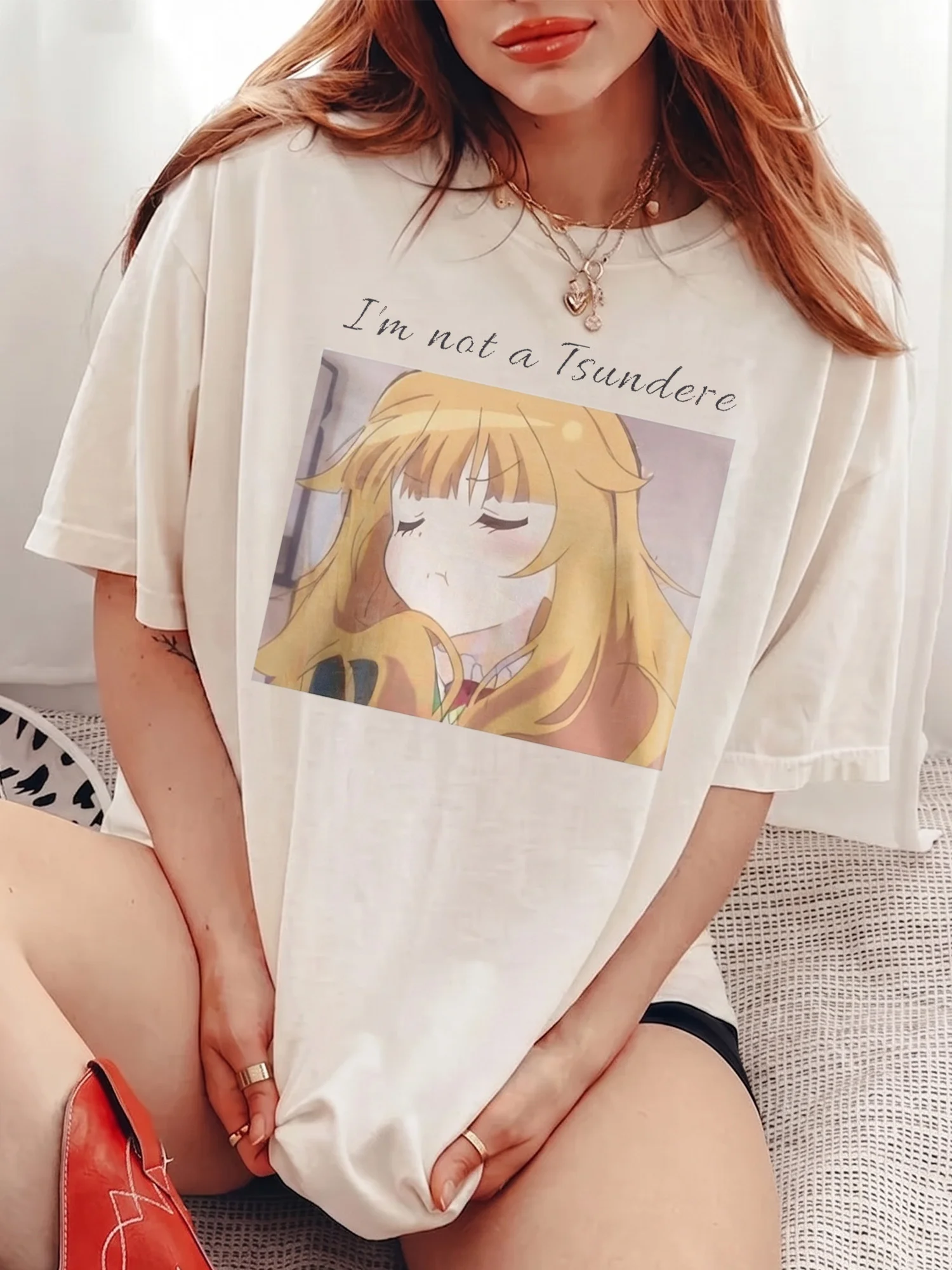 I'm Not a Tsundere Anime Girl Graphic Tee Funny Otaku Fandom Shirt