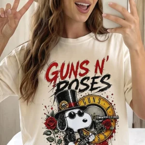 Guns N' Roses Snoopy Slash Vintage Band Tee for Women
