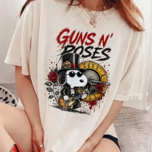 Guns N' Roses Snoopy Slash Vintage Band Tee for Women
