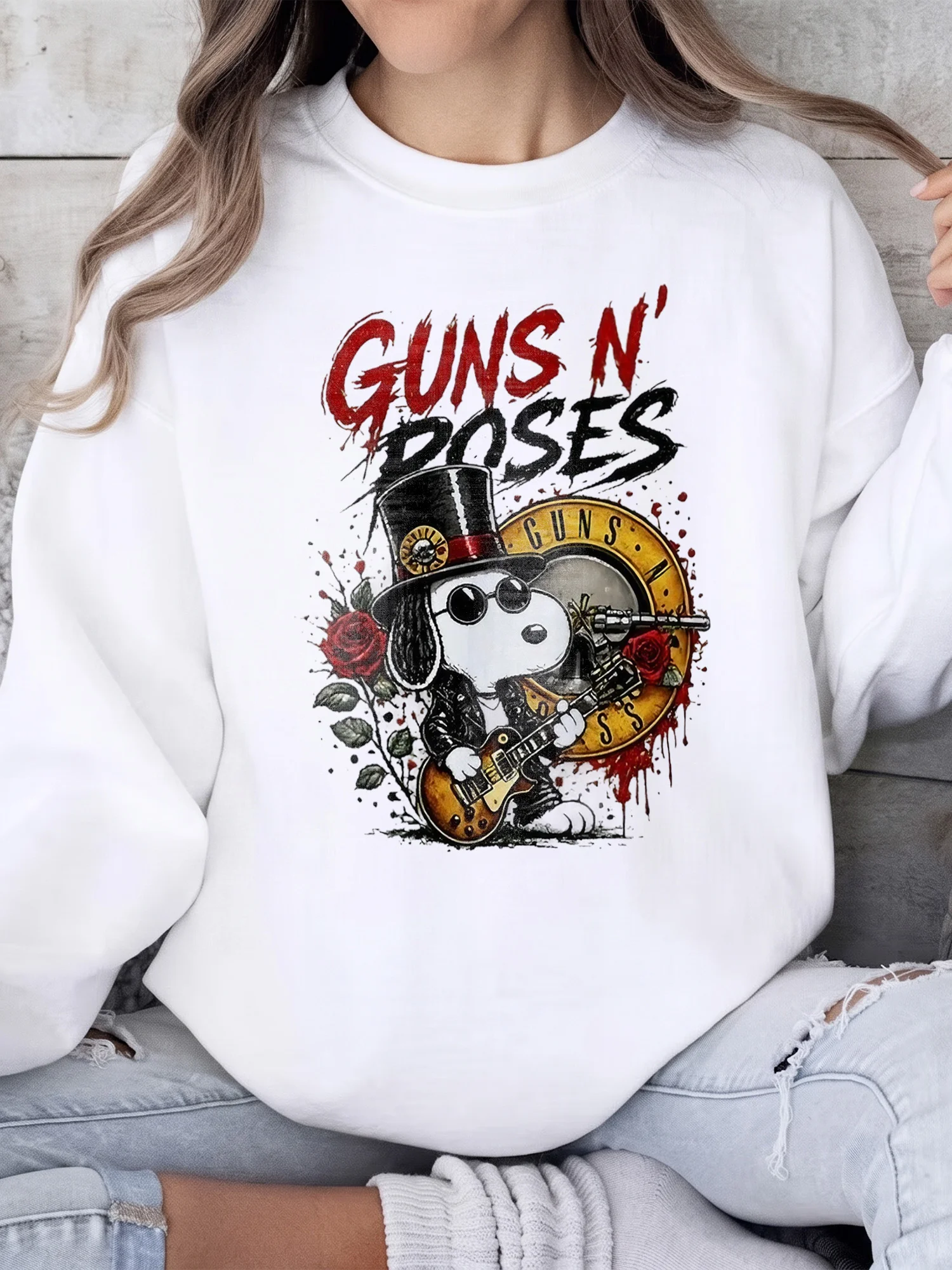 Guns N' Roses Snoopy Slash Vintage Band Tee for Women