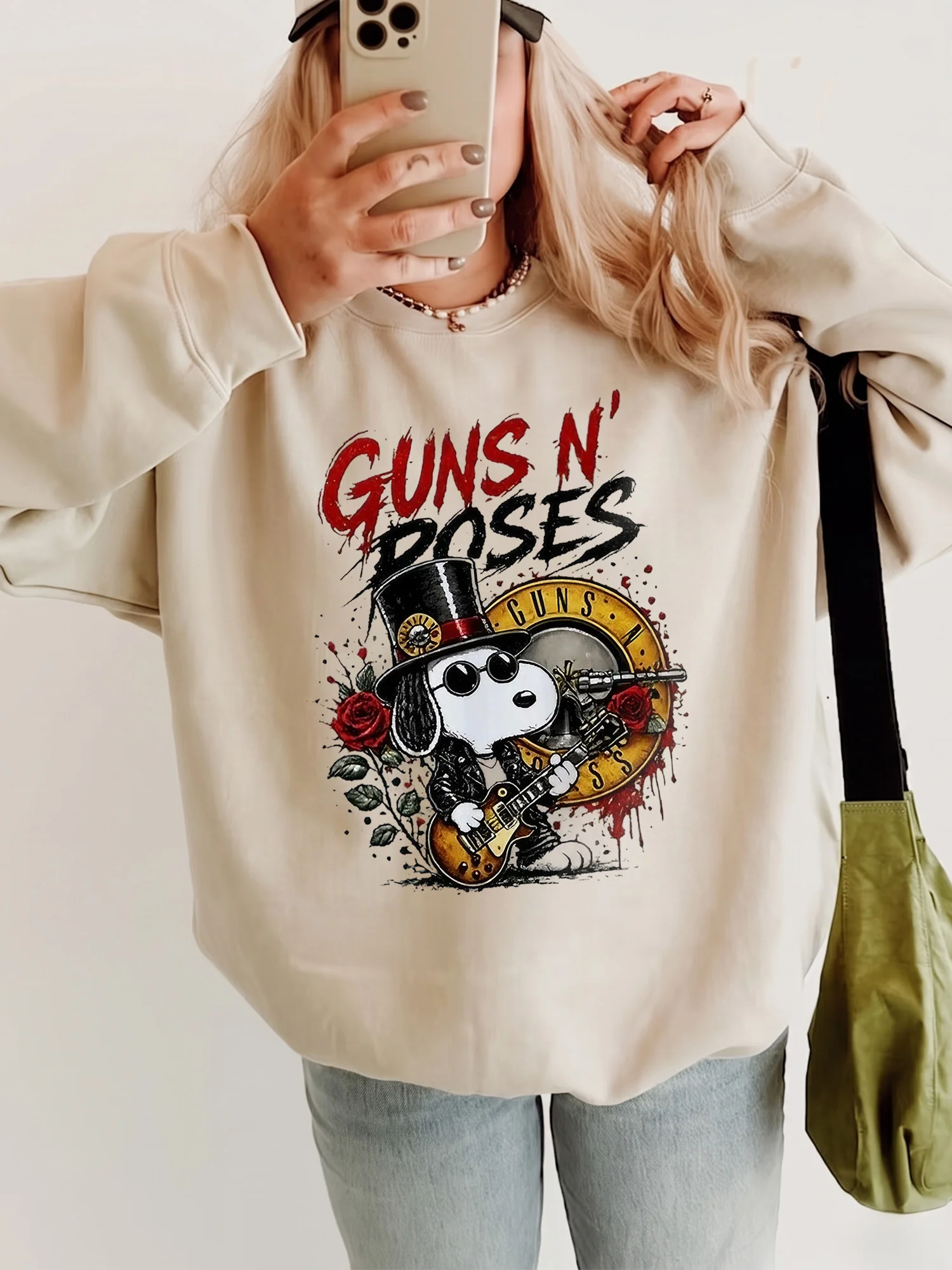 Guns N' Roses Snoopy Slash Vintage Band Tee for Women