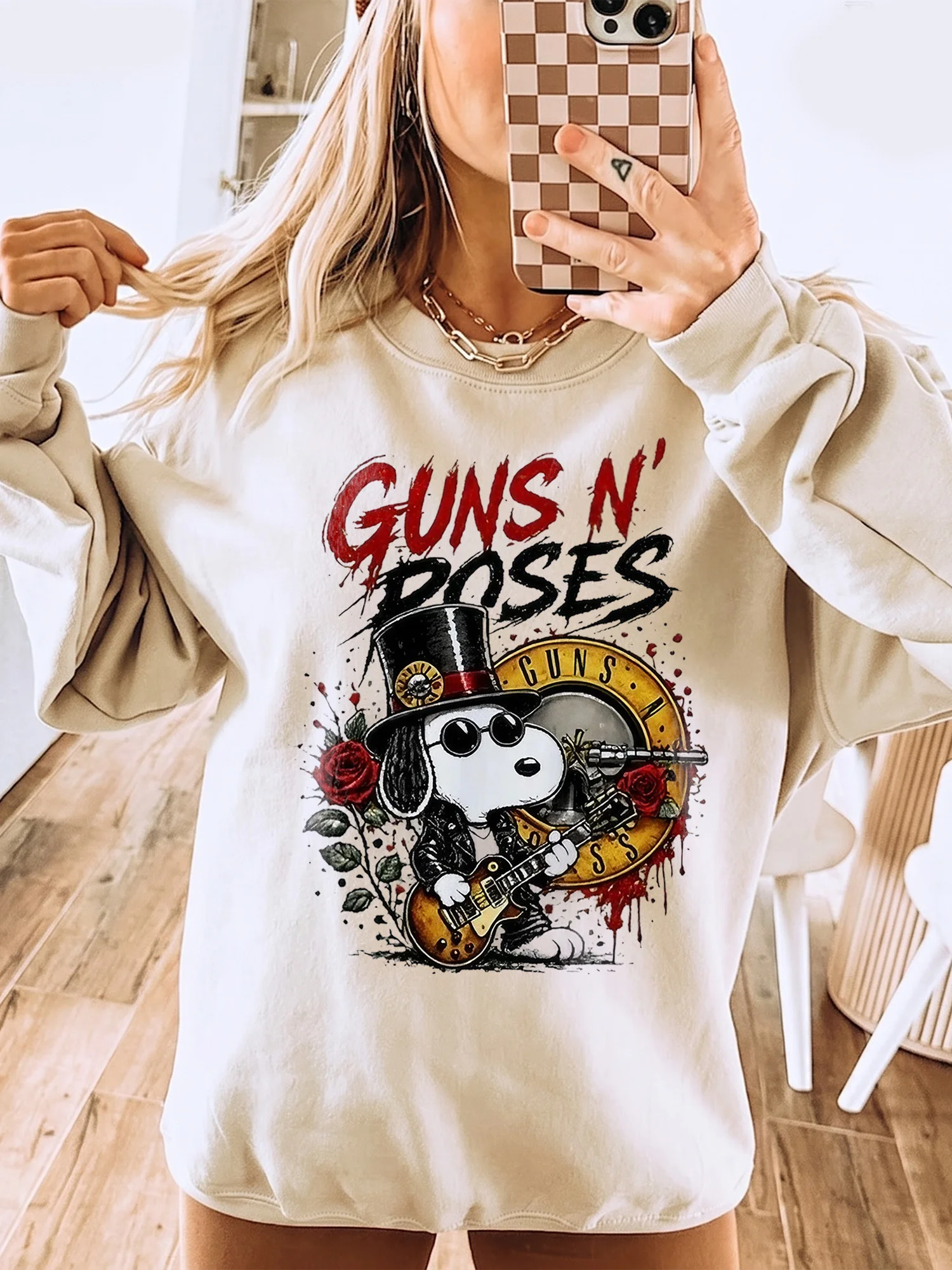 Guns N' Roses Snoopy Slash Vintage Band Tee for Women