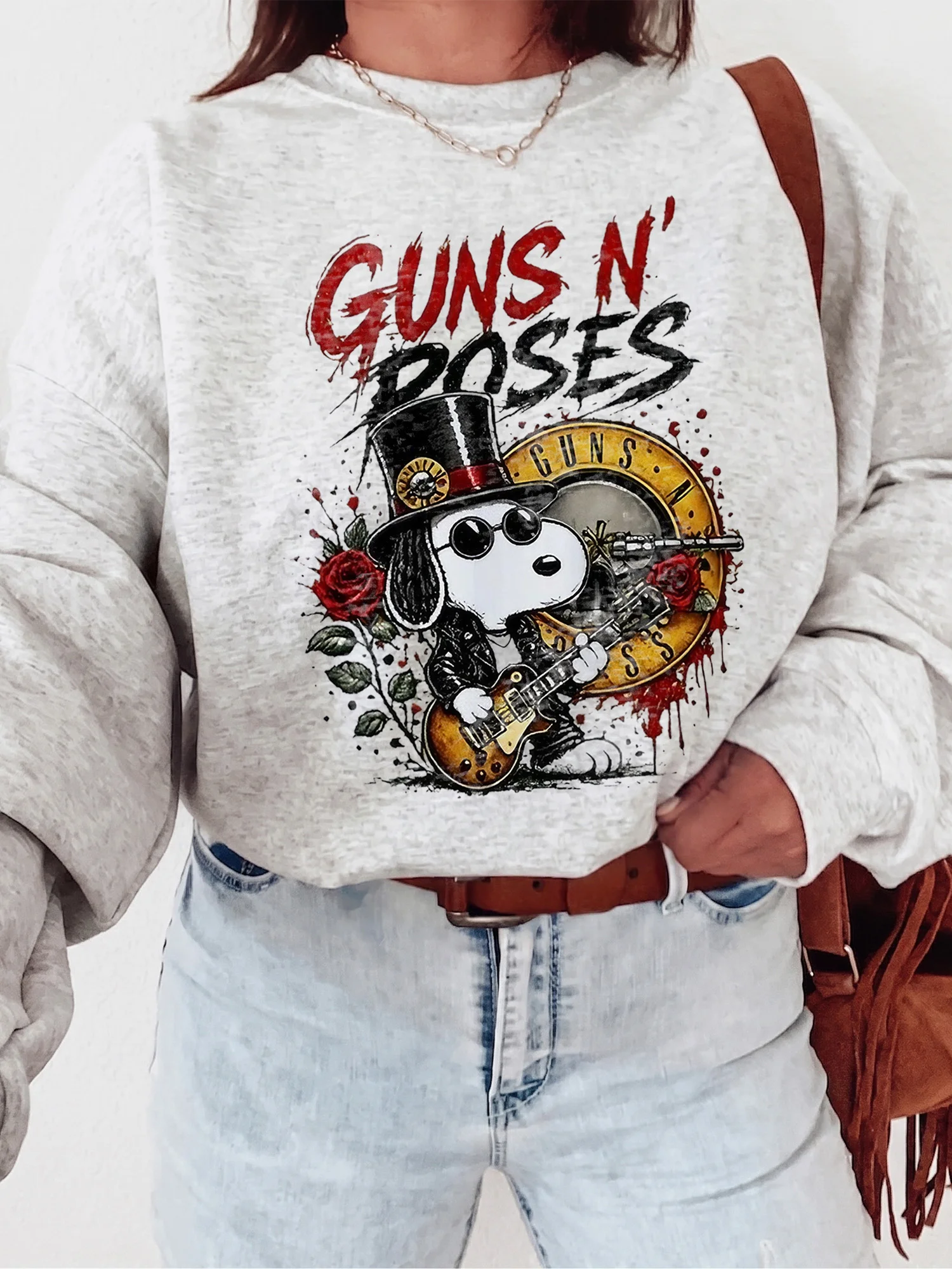 Guns N' Roses Snoopy Slash Vintage Band Tee for Women