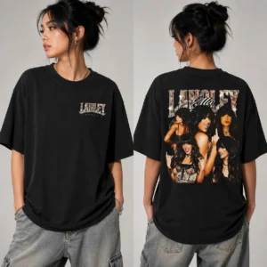 Langley Ellen Vintage Portrait Collage Tee 90s Streetwear Graphic Shirt
