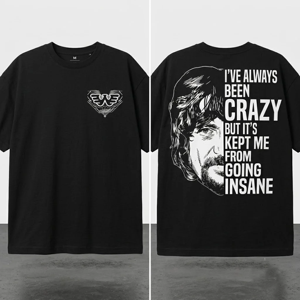 Waylon Jennings I've Always Been Crazy Tee Vintage Outlaw Country Music Shirt