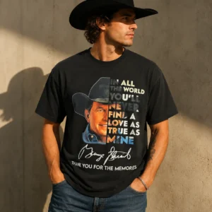 George Strait Signature Vintage Tribute Tee In All The World You'll Never Find A Love As True As Mine