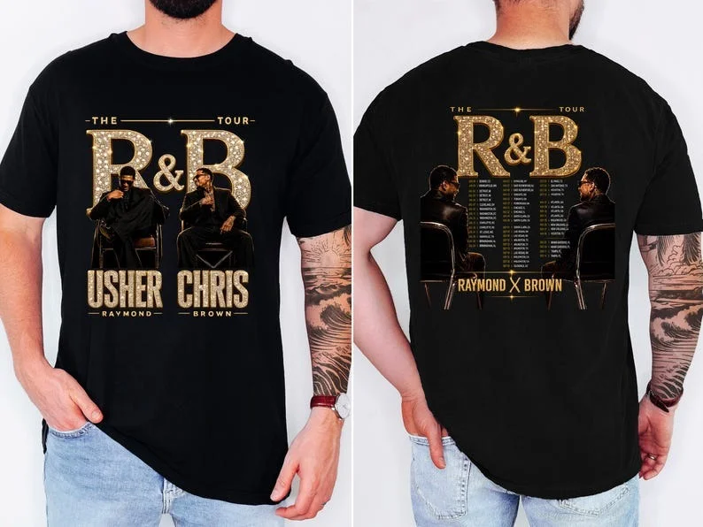 The R&B Tour Usher Raymond Chris Brown Concert Tee Raymond X Brown Vintage Graphic Shirt