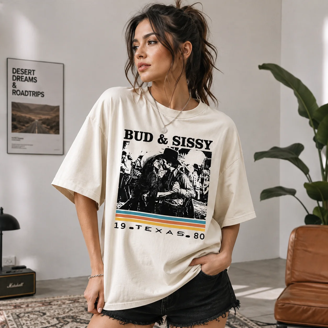 Bud and Sissy Urban Cowboy Retro Texas Graphic Tee