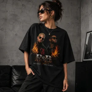 R&B Tour 2026 Chris Brown x Usher Raymond Concert Tee Vintage Style Streetwear Shirt
