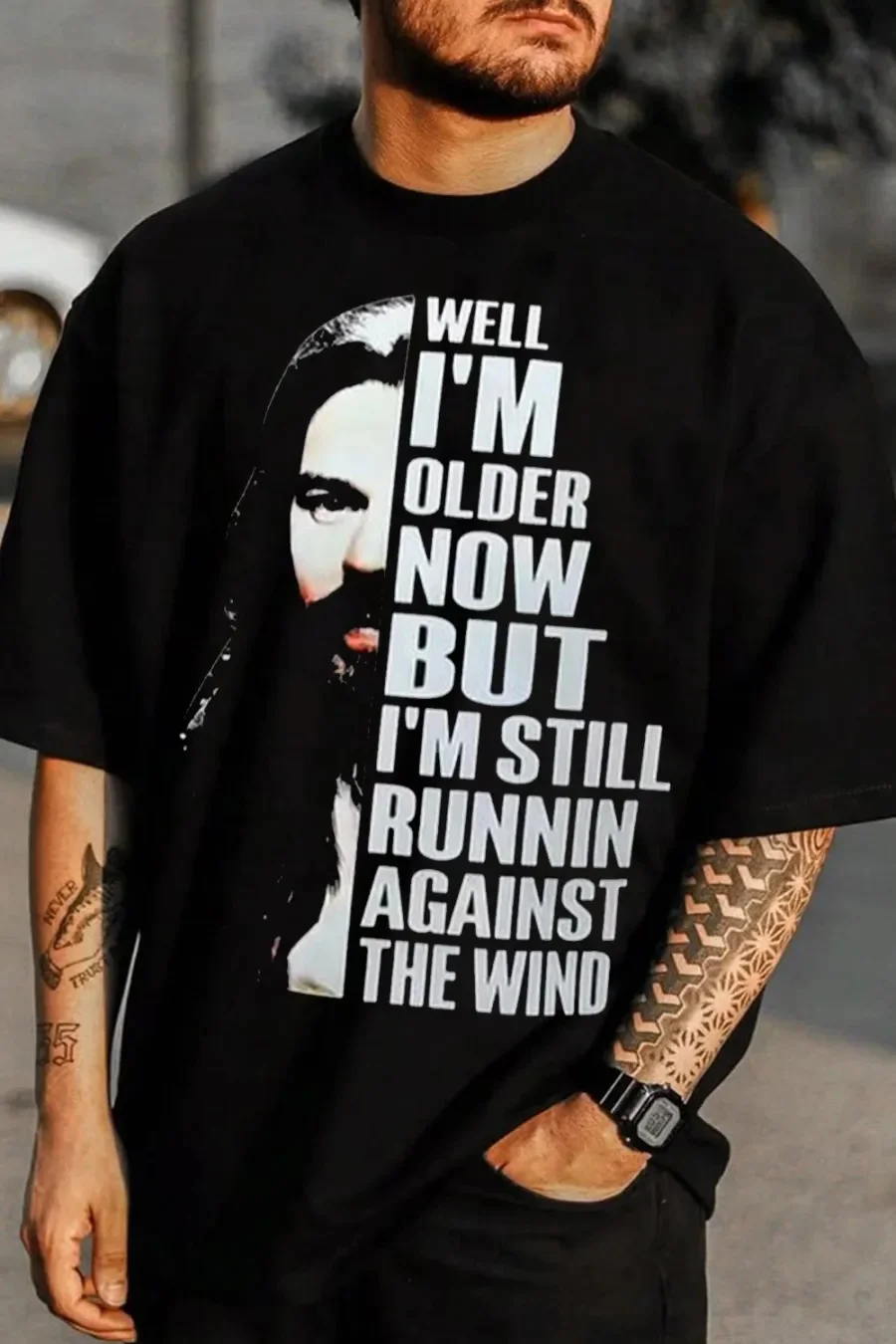 Bob Seger Older Now Still Runnin Against The Wind Graphic Tee for Men