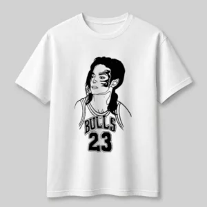 Michael Jackson Bulls 23 Tee Retro Pop Culture Basketball Mashup