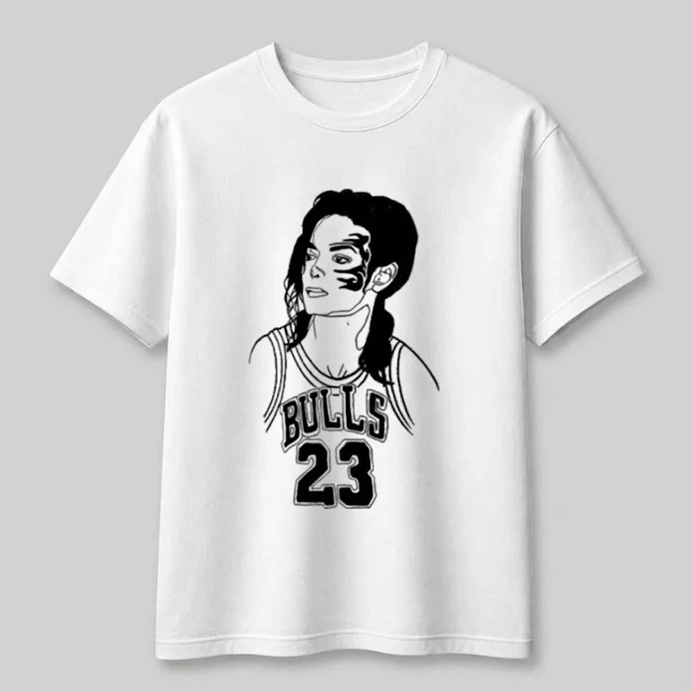 Michael Jackson Bulls 23 Tee Retro Pop Culture Basketball Mashup