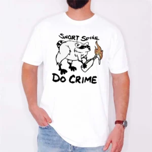 Short Spine Do Crime Raccoon Meme Graphic Tee Funny Edgy Shirt
