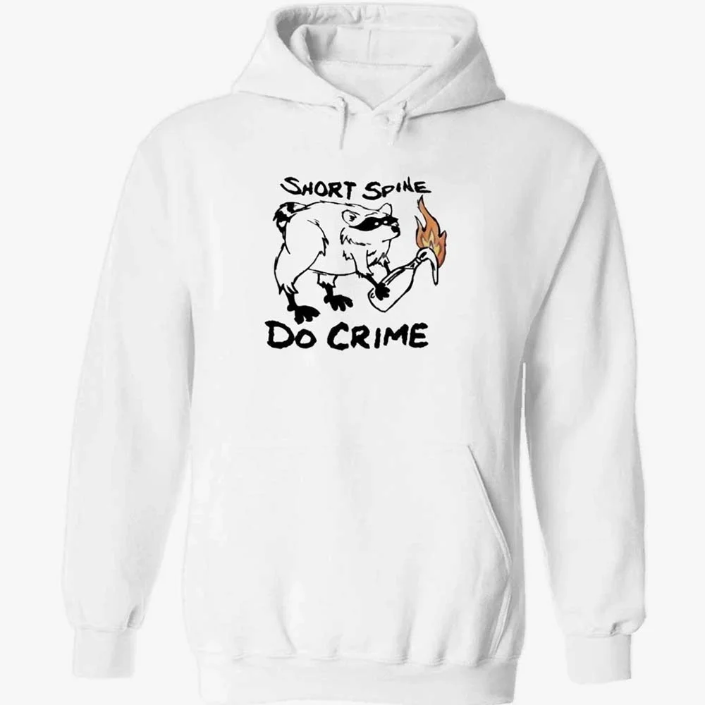 Short Spine Do Crime Raccoon Meme Graphic Tee Funny Edgy Shirt