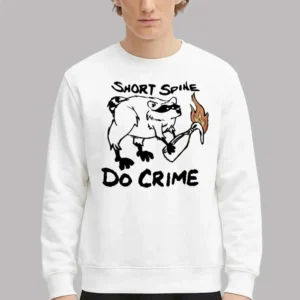 Short Spine Do Crime Raccoon Meme Graphic Tee Funny Edgy Shirt