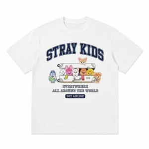Stray Kids SKZ Airline Tee Everywhere All Around The World K-Pop Fan Merch