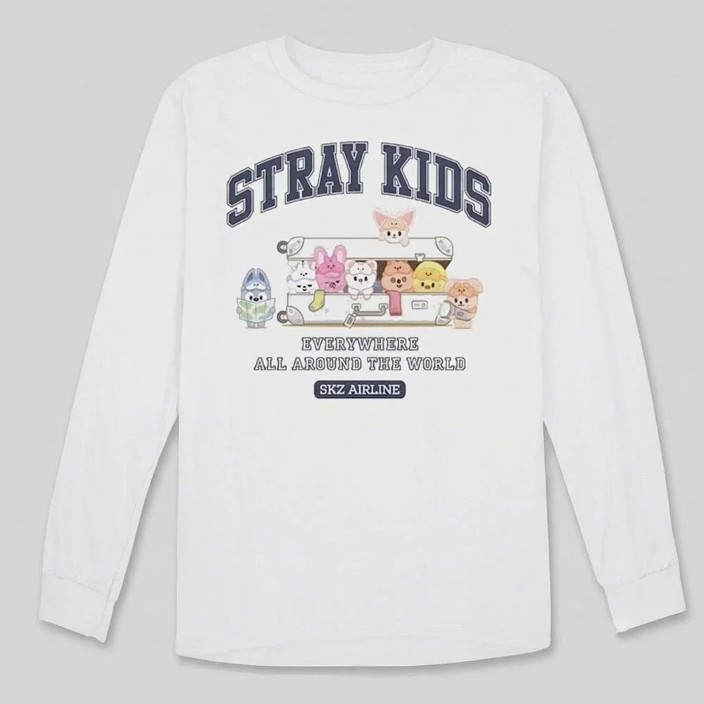 Stray Kids SKZ Airline Tee Everywhere All Around The World K-Pop Fan Merch