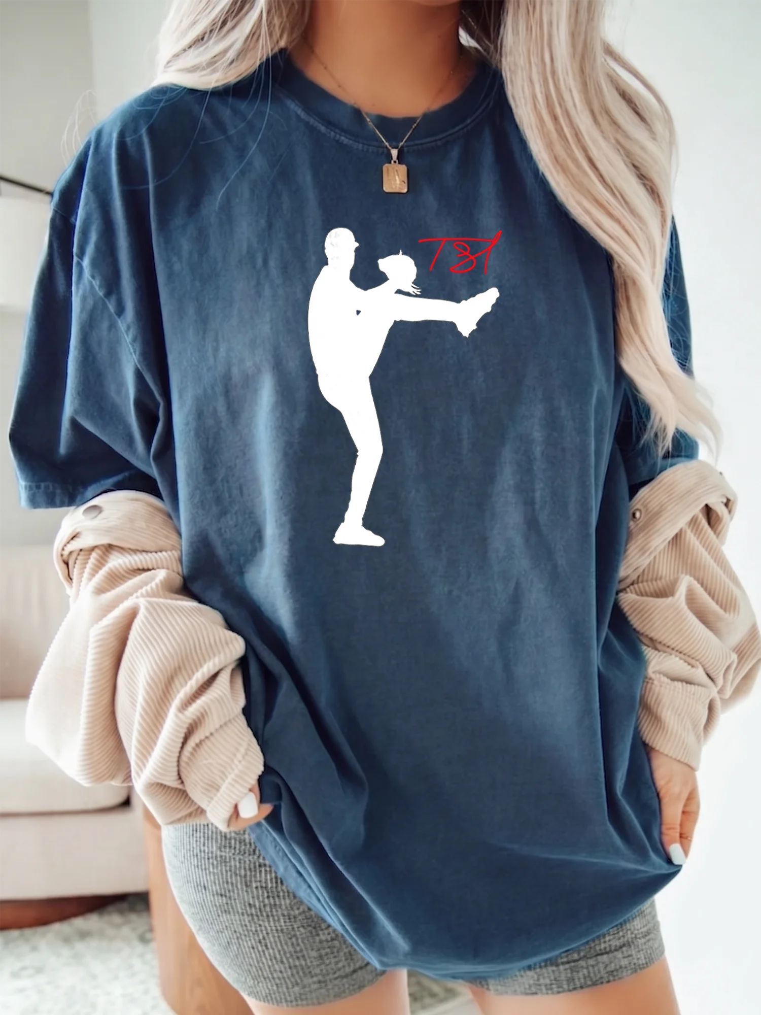Trevor Bauer TS7 Baseball Pitcher Silhouette Sweatshirt Graphic Sports Crewneck