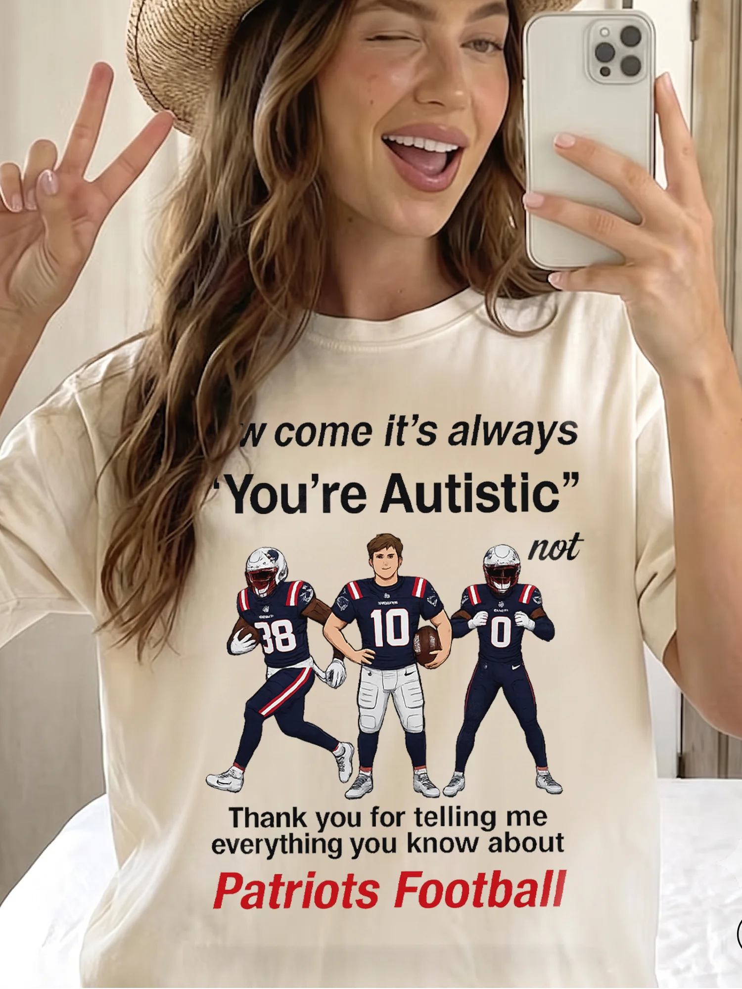 Funny Autistic Patriots Football Meme Sweatshirt Neurodivergent Humor Game Day Fan Gift