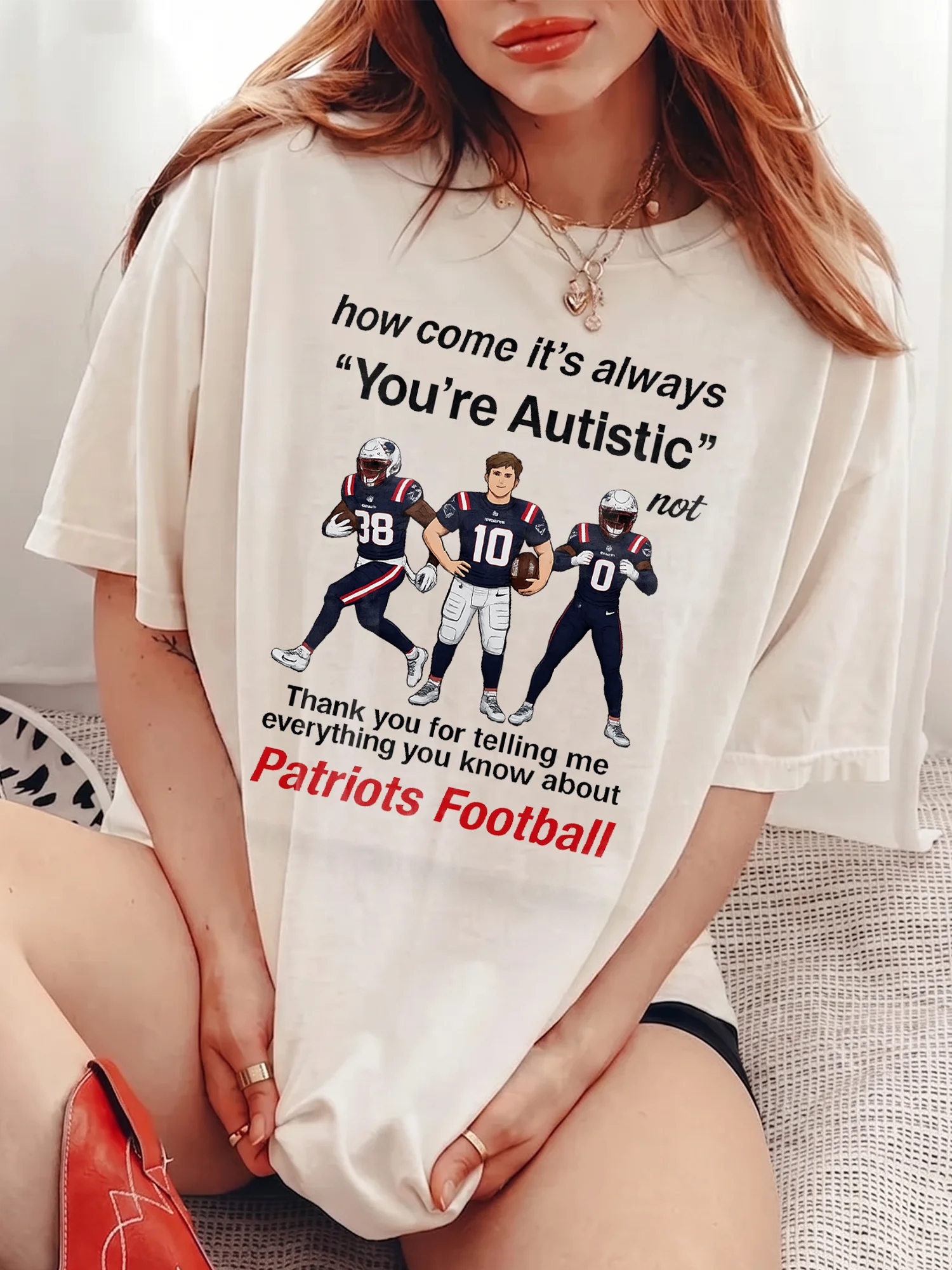 Funny Autistic Patriots Football Meme Sweatshirt Neurodivergent Humor Game Day Fan Gift