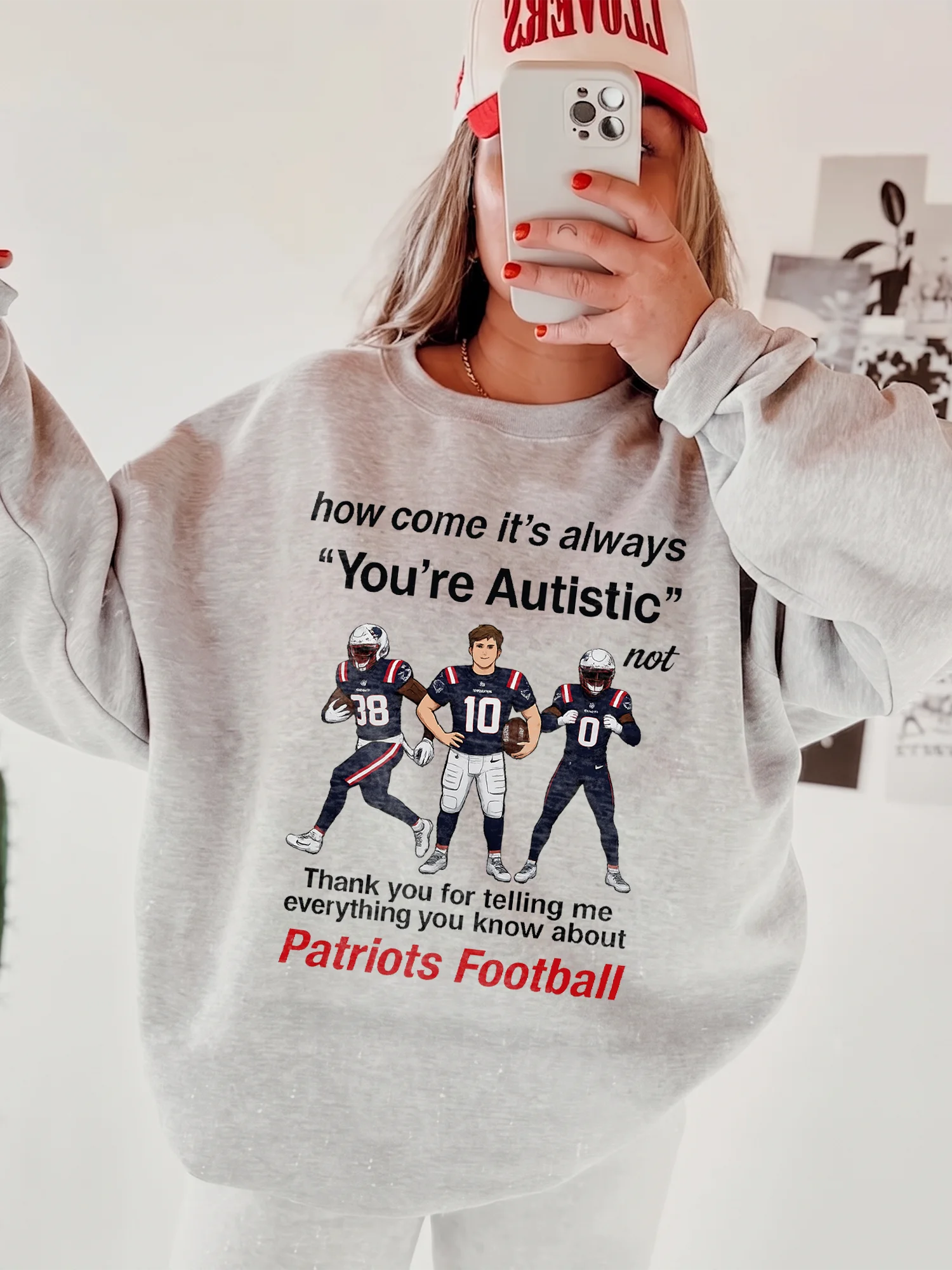 Funny Autistic Patriots Football Meme Sweatshirt Neurodivergent Humor Game Day Fan Gift