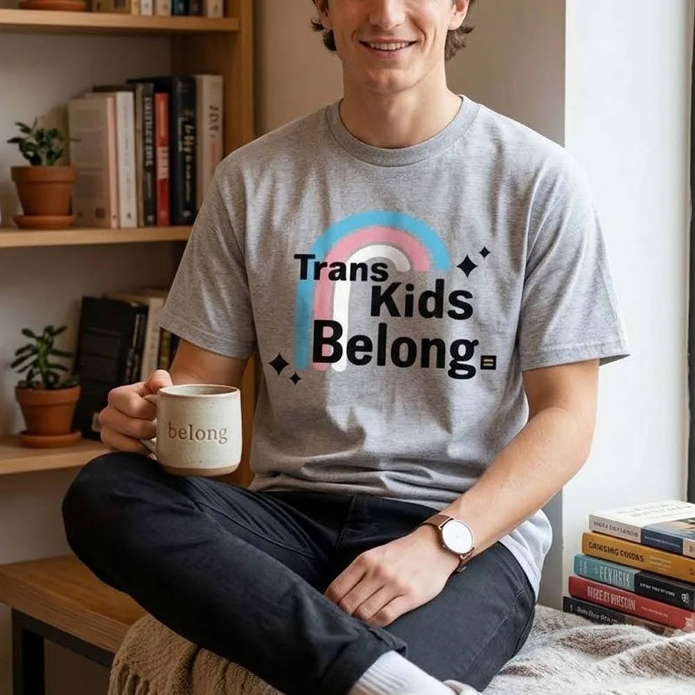 Trans Kids Belong Transgender Pride Hoodie for Allies