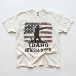Idaho Shoots Back Tee Pro Second Amendment Patriotic Graphic Shirt
