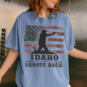 Idaho Shoots Back Tee Pro Second Amendment Patriotic Graphic Shirt