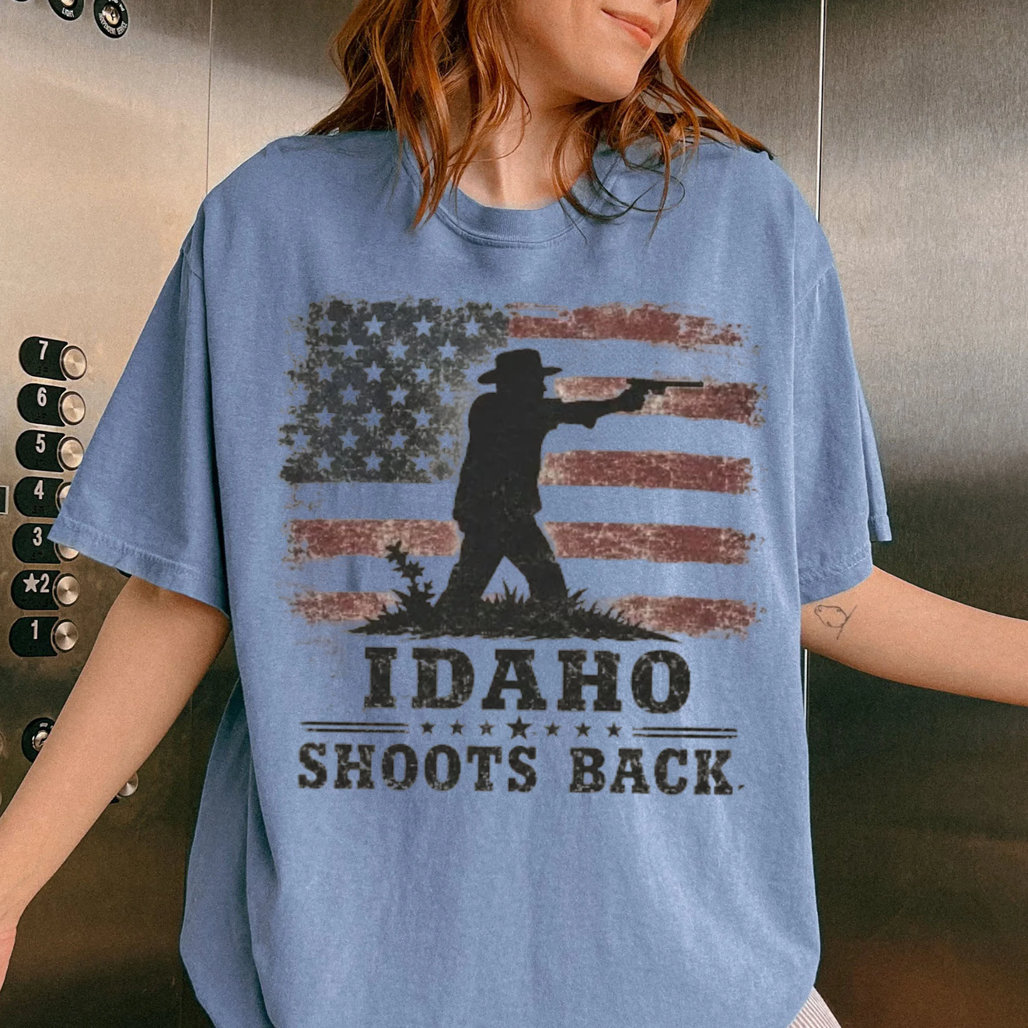 Idaho Shoots Back Tee Pro Second Amendment Patriotic Graphic Shirt