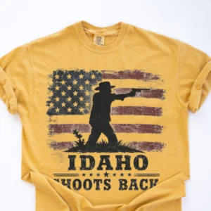 Idaho Shoots Back Tee Pro Second Amendment Patriotic Graphic Shirt