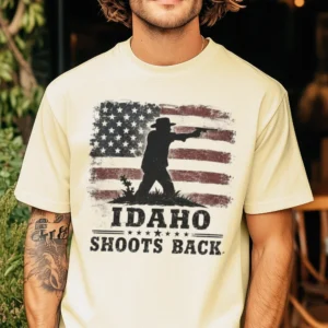 Idaho Shoots Back Tee Pro Second Amendment Patriotic Graphic Shirt