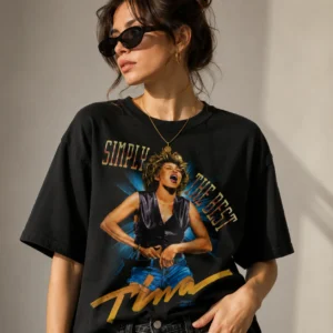 Simply The Best Tina Vintage Concert Tee Retro 80s Music Graphic Shirt for Women