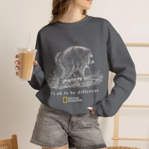 It's Ok To Be Different National Geographic Sweatshirt Inspirational Wildlife Graphic Crewneck