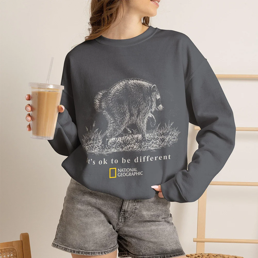 It's Ok To Be Different National Geographic Sweatshirt Inspirational Wildlife Graphic Crewneck