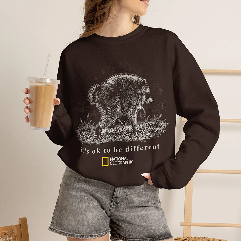 It's Ok To Be Different National Geographic Sweatshirt Inspirational Wildlife Graphic Crewneck