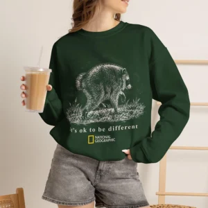 It's Ok To Be Different National Geographic Sweatshirt Inspirational Wildlife Graphic Crewneck