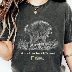 It's Ok To Be Different National Geographic Sweatshirt Inspirational Wildlife Graphic Crewneck