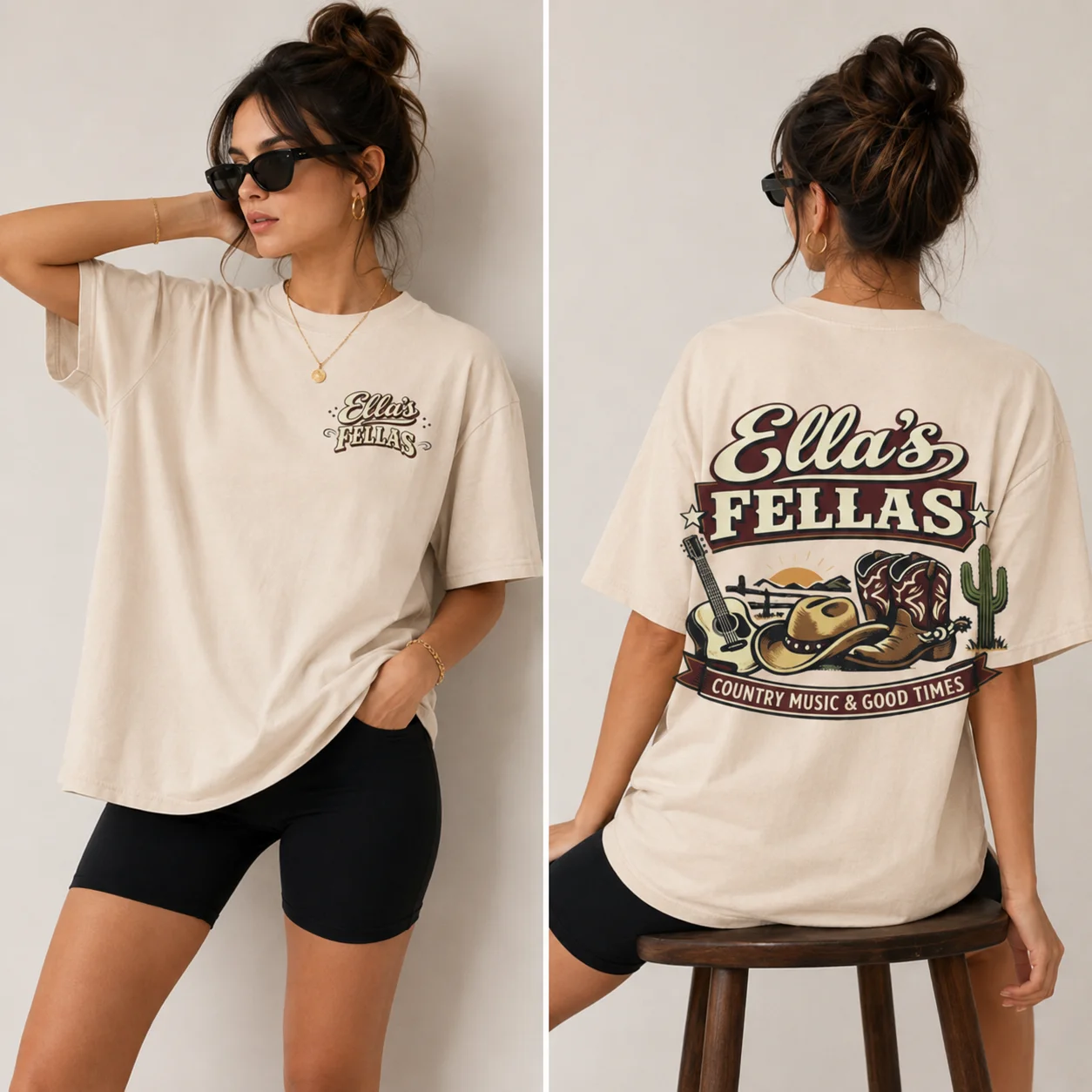 woobulk_1785814048526_0_29588d.webp Country Music Good Times Custom Name Vintage Western Tee for Nashville Bachelorette or Concert Gift