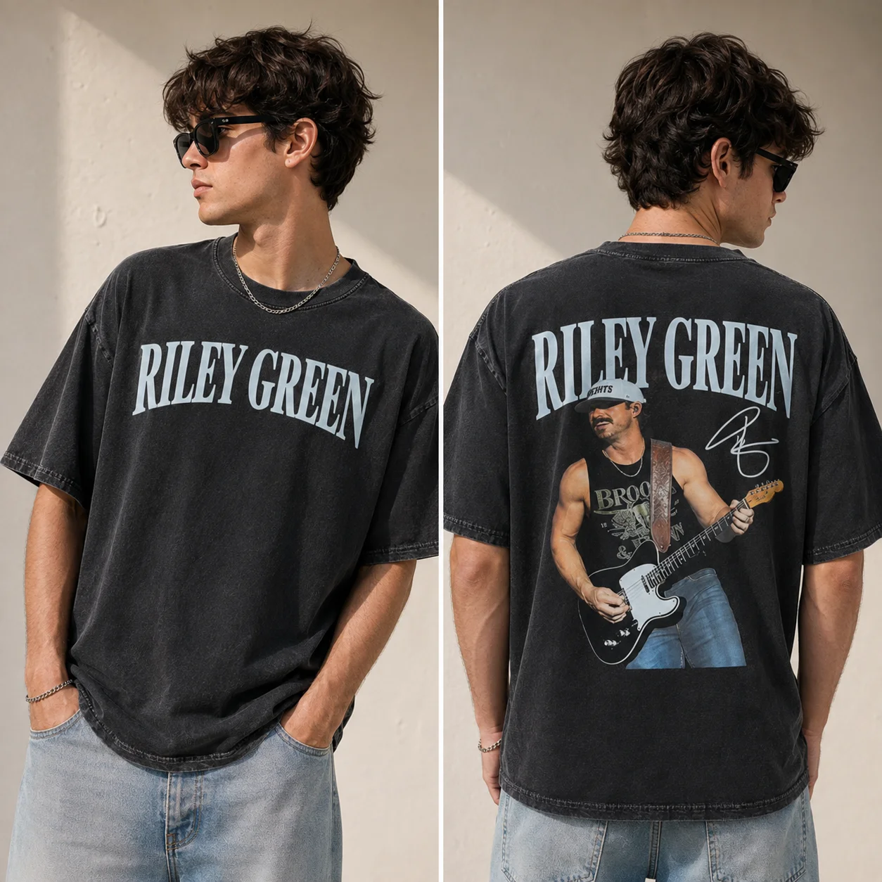 woobulk_1785816026246_0_d5c990.webp Riley Green Vintage Concert Graphic Tee Signature Country Music Apparel