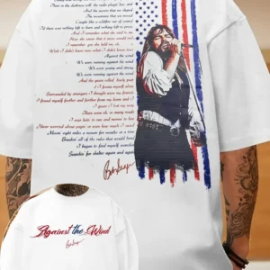 Bob Seger Against the Wind Lyrics American Flag Vintage Style Tee
