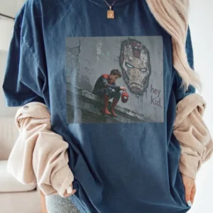Spider-Man Iron Man Hey Kid Quote Tee Marvel Fan Art Shirt