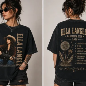 Ella Langley Dandelion Tour 2026 Vintage Graphic Tee Choosin' Texas Tracklist Concert Shirt