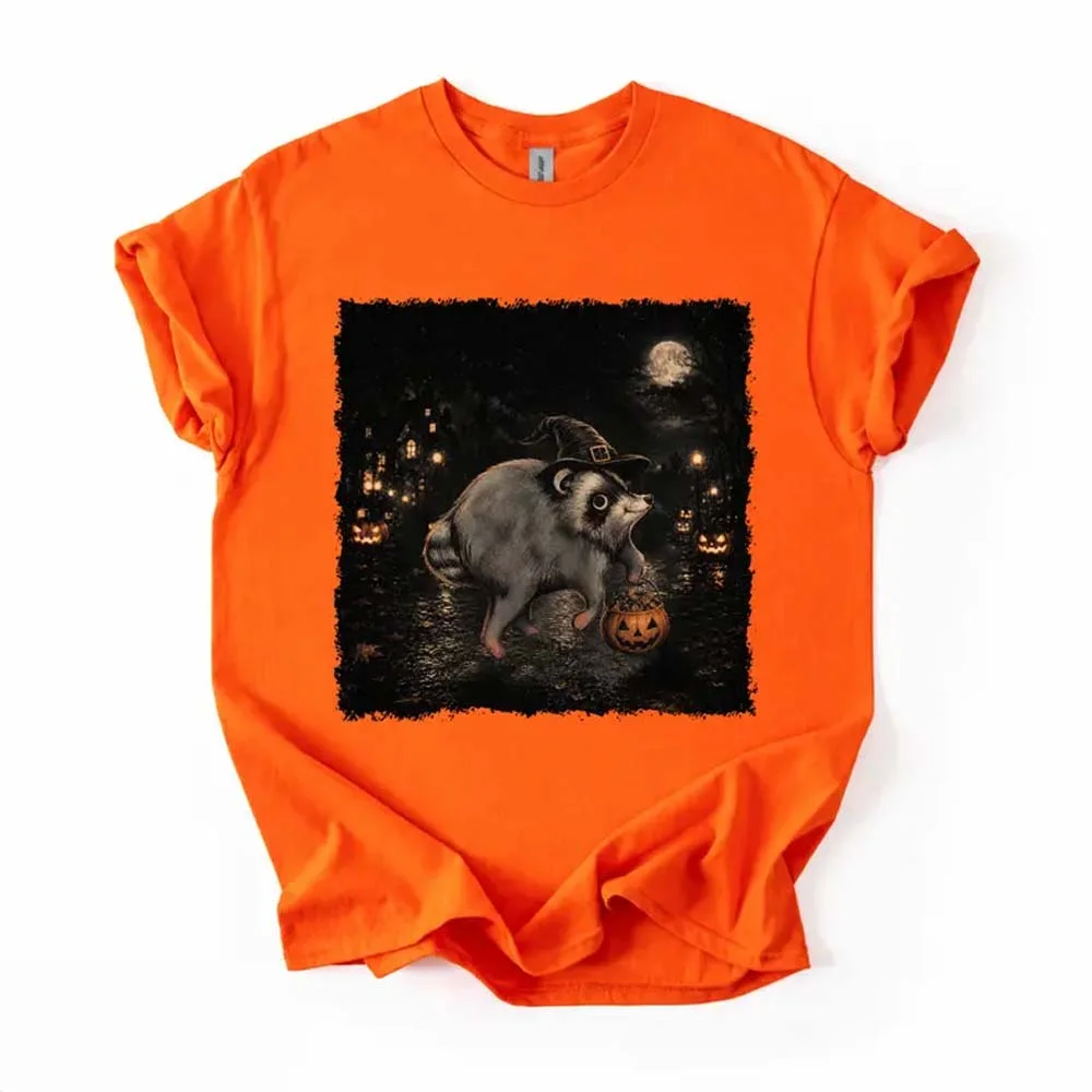 Halloween Possum Witch Tee Funny Spooky Trash Goblin T-Shirt