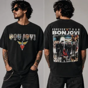 Bon Jovi Forever Tour Discography Tee Vintage Rock Concert Shirt