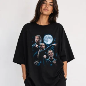 Brie Larson Vintage Bootleg Graphic Tee 90s Retro Moon Oversized Shirt