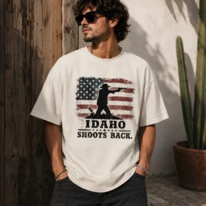 Idaho Shoots Back Pro-Gun Graphic Tee Patriotic Second Amendment Shirt